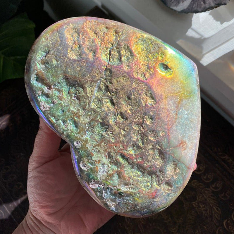 Heart-Shaped Crystal in Angel Aura Finish