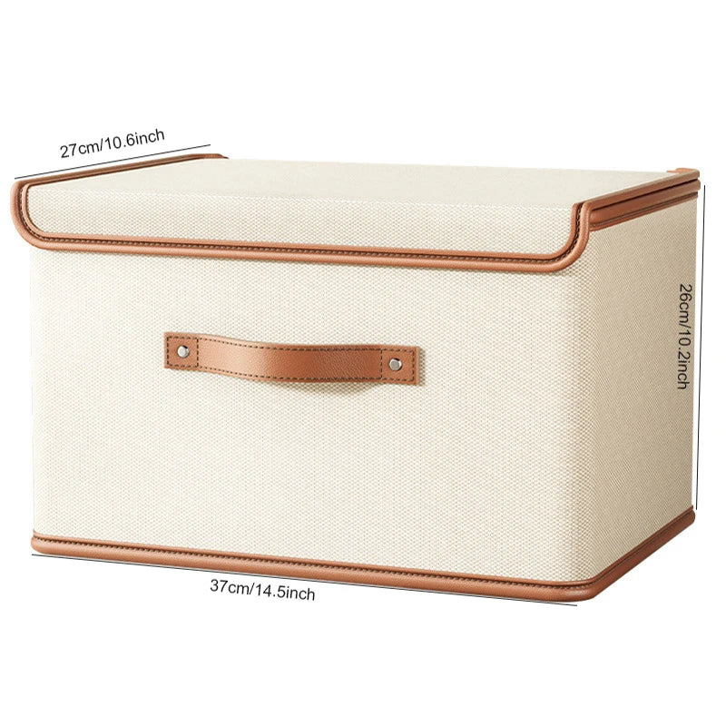 Foldable Storage Box with Lid | Rectangular Organizer | Oxford Fabric