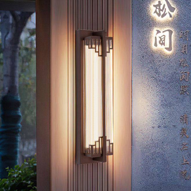 Waterproof Rectangular LED Wall Light with Stainless Steel and Glass for Outdoor Use