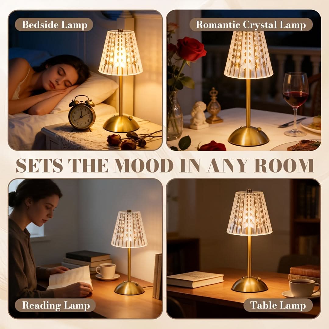 Rechargeable Golden Table Lamp for Stylish Ambient Illumination