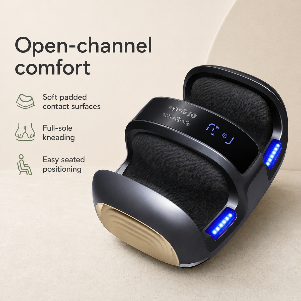 Heat-Enabled Shiatsu Foot Massager with Deep Kneading Rollers and Easy Control