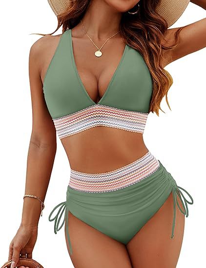 Elevate Your Beach Look with High-Waisted Crochet Bikini Set