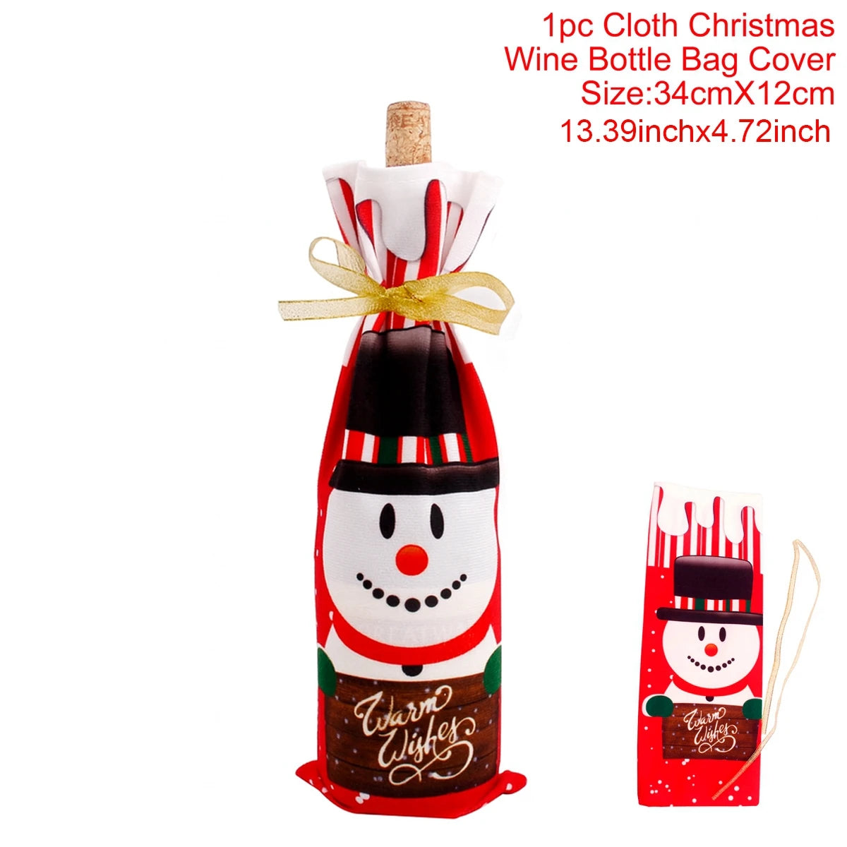 Wine Bottle Cover for Christmas Decoration 2025 | Fabric Sleeve for Wine and Champagne Bottles | Perfect Gift & Table Decor for Christmas & New Year 2026
