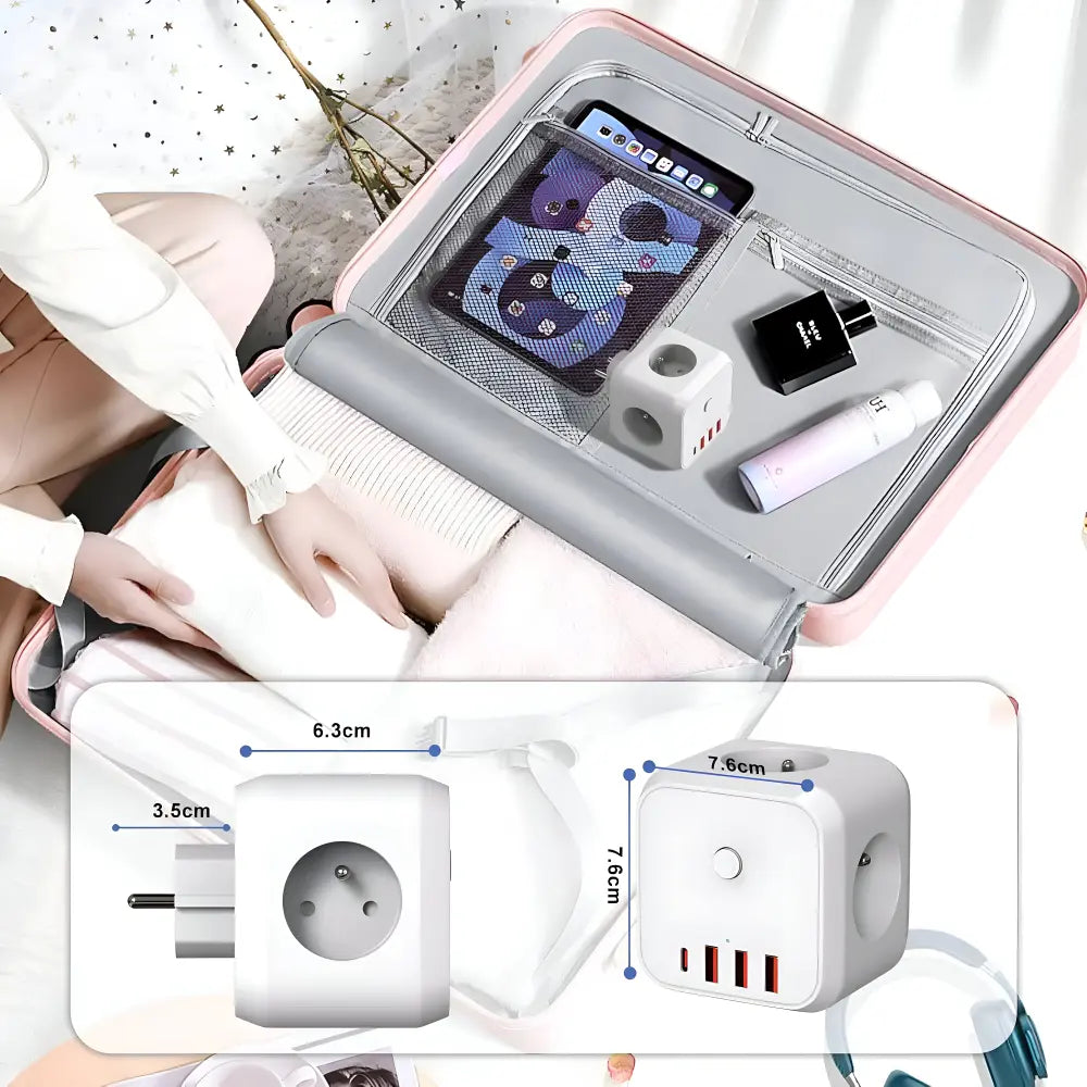 7-in-1 USB Charging Station Power Cube Strip