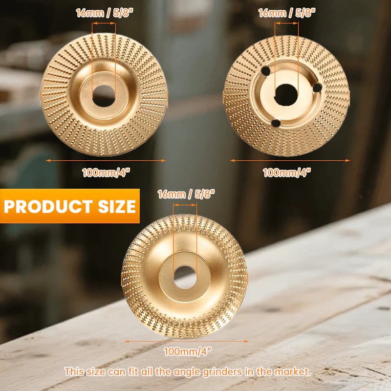 Precision Wood Carving Disc Set for Angle Grinders – 3 Pieces