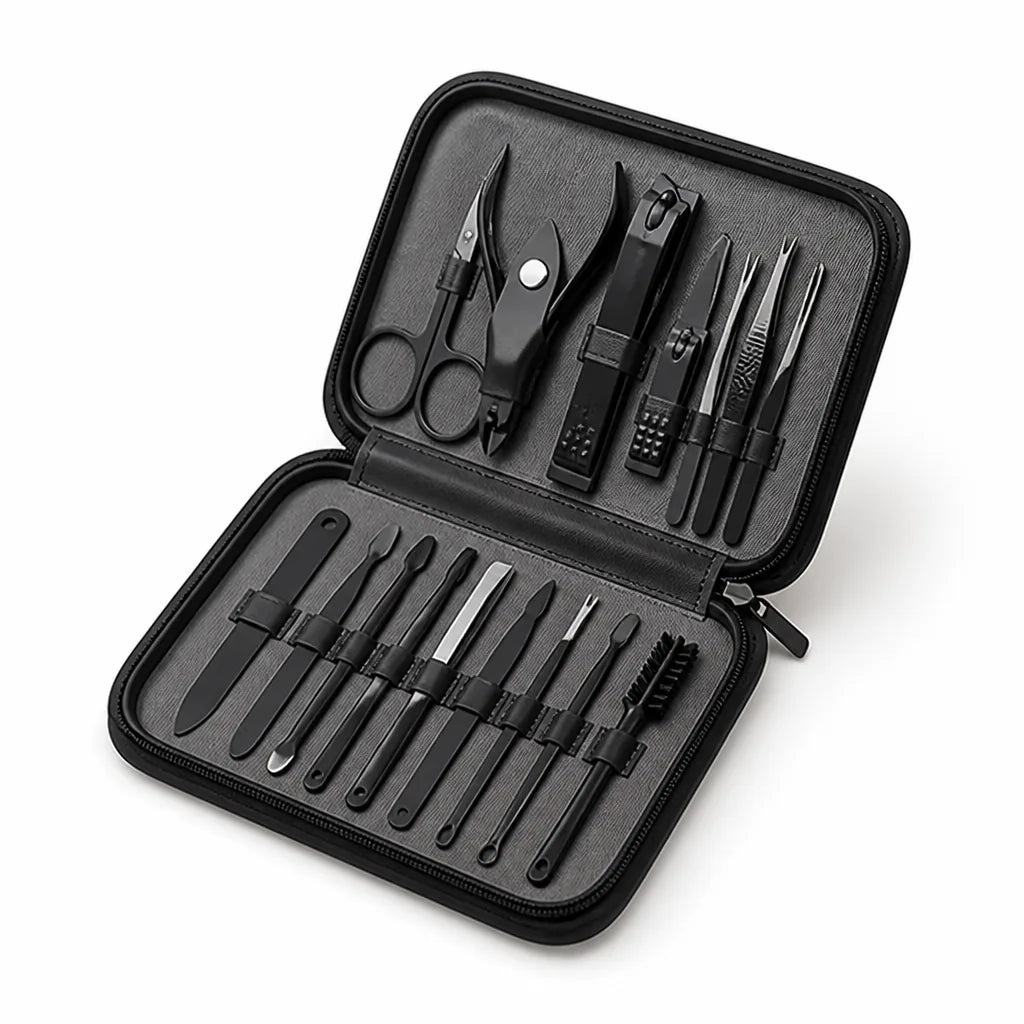 Complete Stainless Steel Nail Care Set (16-Piece)