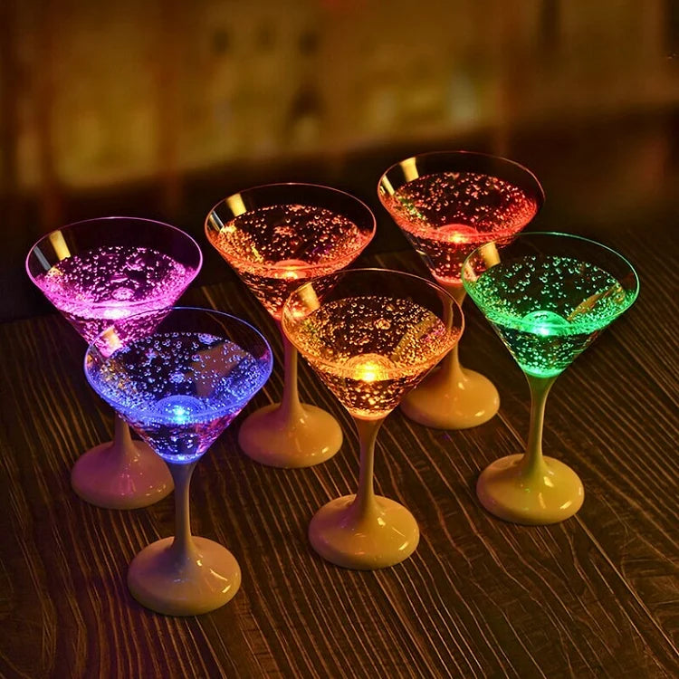 LED Wine Glass Set with Illumination - 6 Pieces
