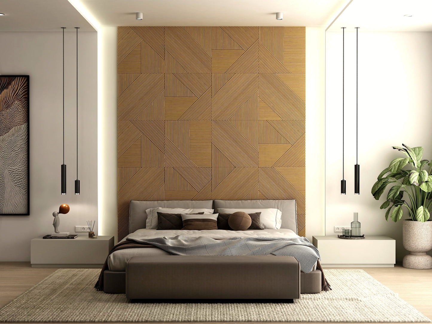 Contemporary Solid Wood Panel