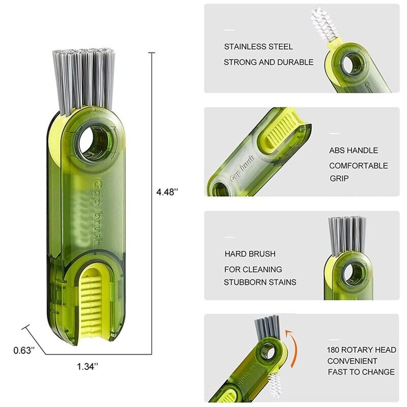 Triple-Function Bottle Gap Cleaner Brush Set