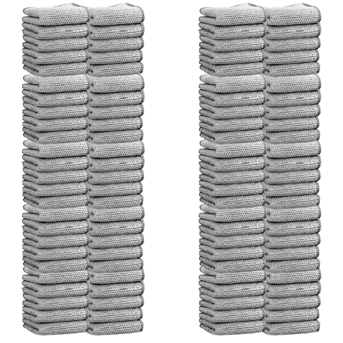 Double-Layer Silver Fiber Dishcloths - Steel Wire Cleaning Cloths for Kitchen
