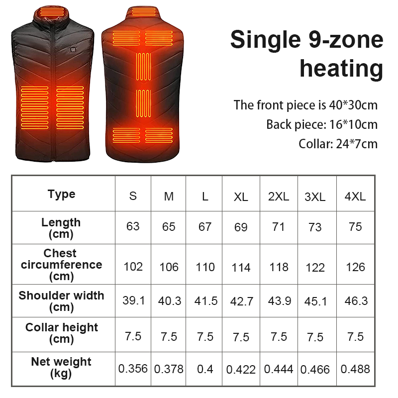 Lightweight USB Heated Vest for Unisex - Core Warming Wear