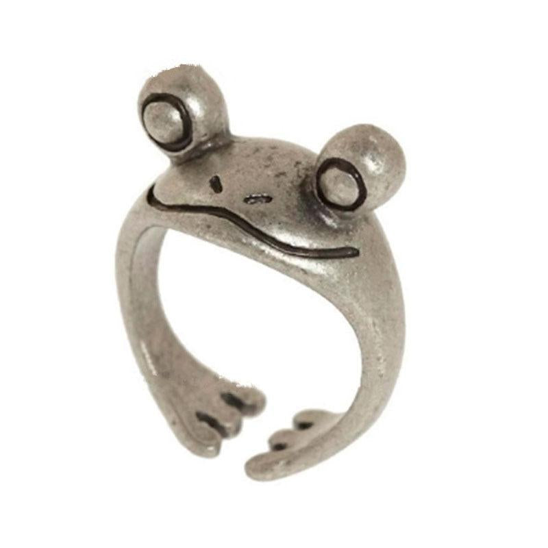 Unisex Vintage Frog Ring in Retro Style