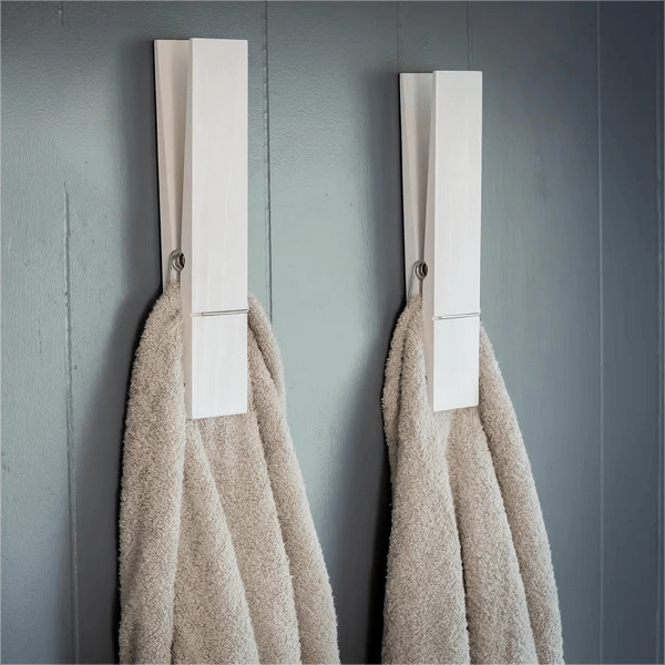 Rustic Charm Towel Holder with Clothespin Design