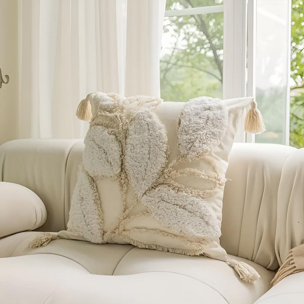 Nature-Inspired Leaf Design Cushion Cover
