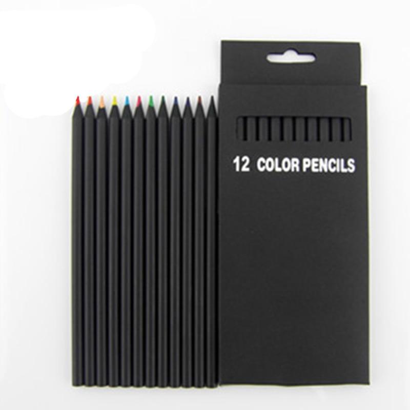 12-Piece Set of Coloured Wooden Pencils