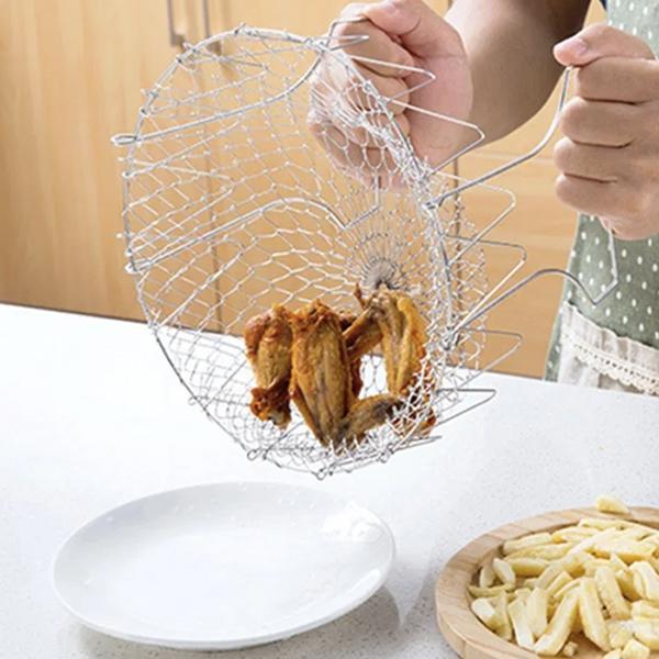 Stainless Steel Kitchen Basket - 12-in-1 Flexible Organizer