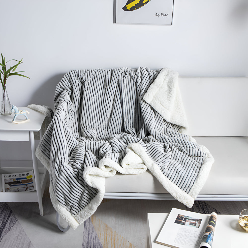 Plush Comfort Striped Fleece Blanket
