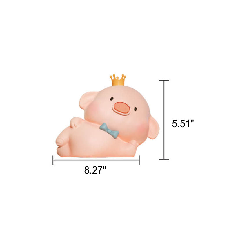 Charming Silicone LED Night Light in Pig Shape - Contemporary Table Lamp