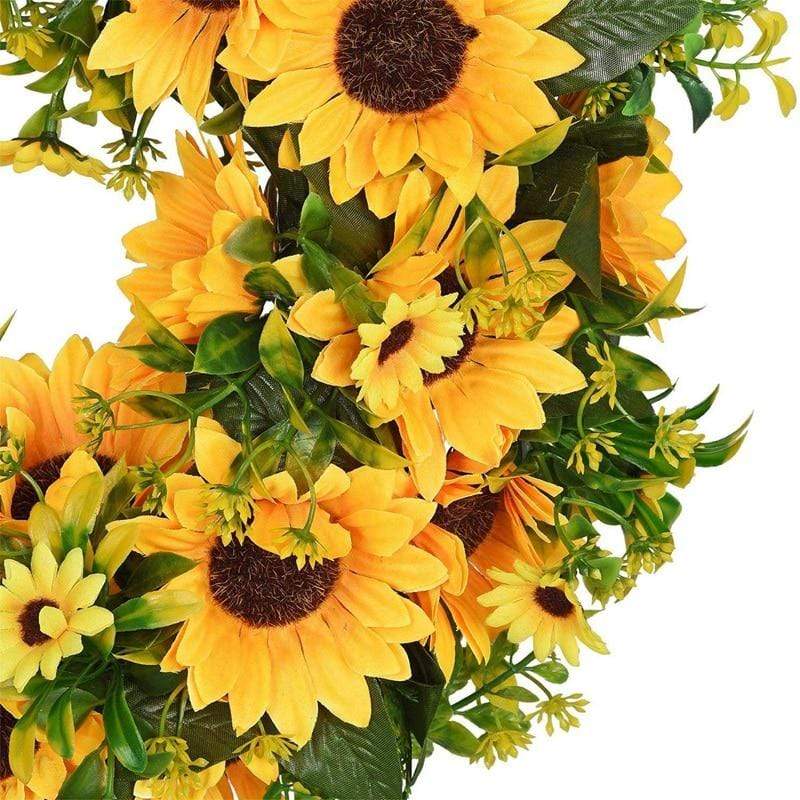Vibrant 16-Inch Sunflower Door Wreath for Every Season