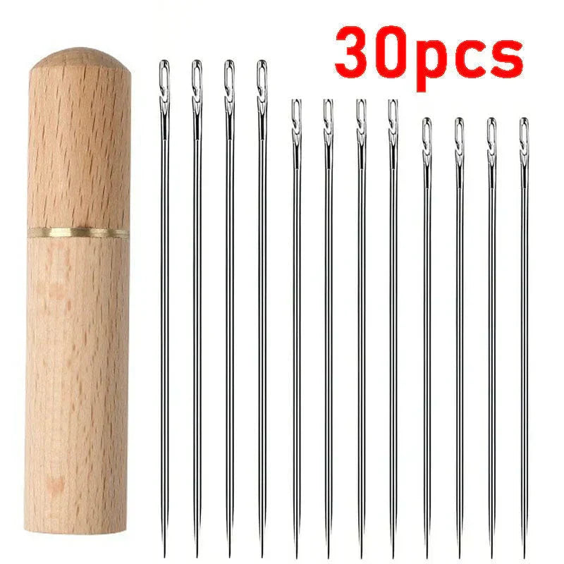 30-Piece Side-Threading Needle Set in Stainless Steel