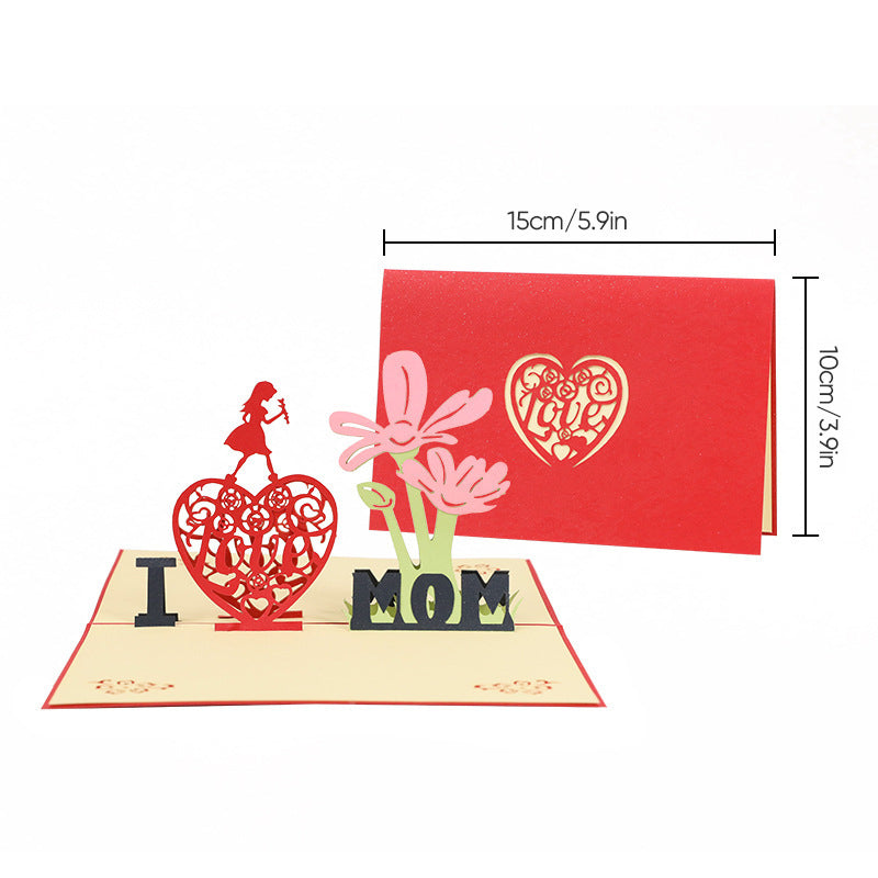 Elegant 3D Floral Pop-Up Card for Mother's Day Gift