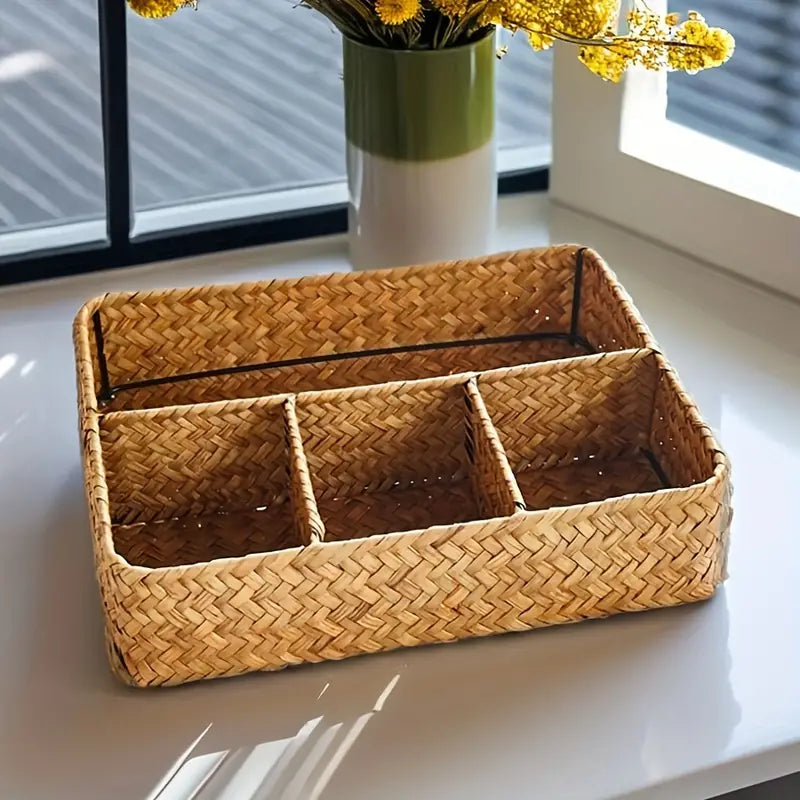 Rattan Storage Basket Organizer