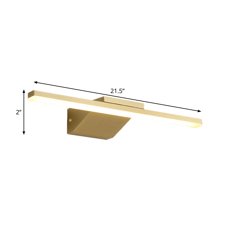 Metallic Gold LED Wall Sconce Light for Bathroom – 16"/21.5" Streamlined Design