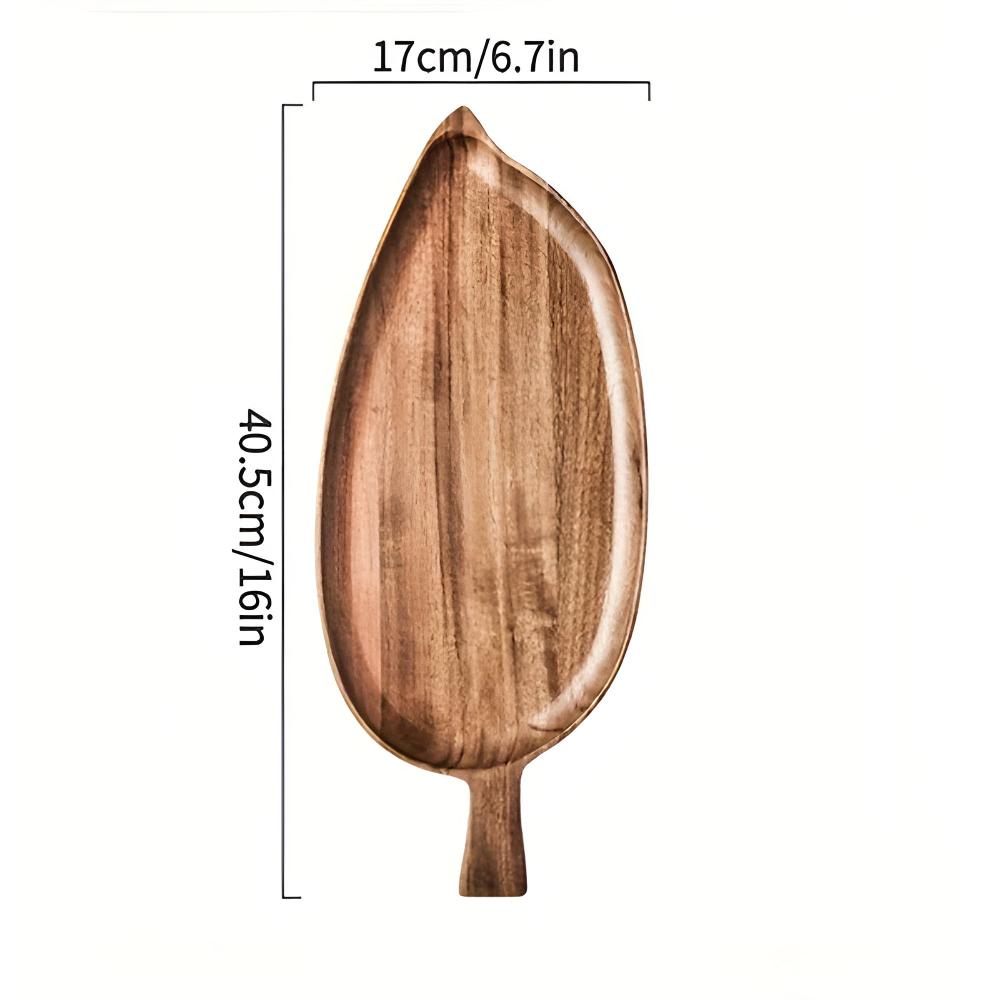 Nature-Inspired Wooden Leaf Serving Tray