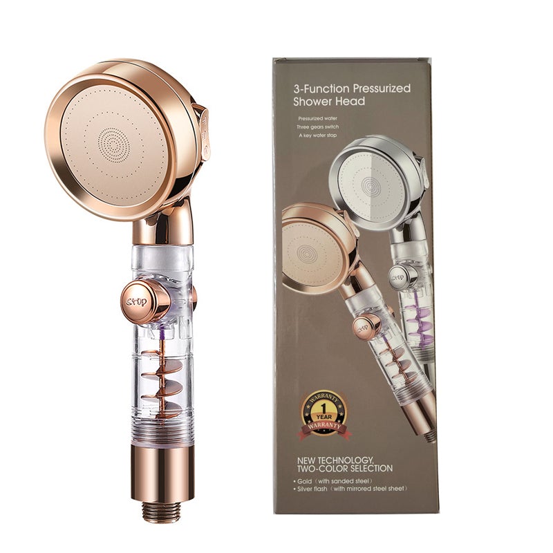 3-Function High-Pressure Showerhead for Ultimate Comfort