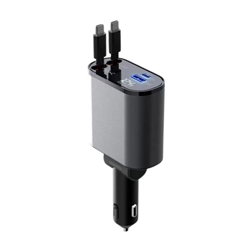 Retractable Cable Car Charger – 4 Functions