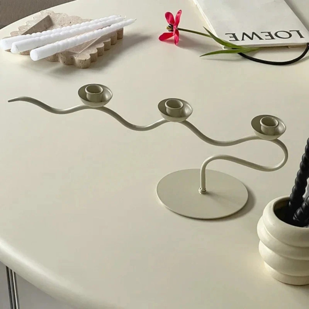 Elegant Tri-Branch Iron Candle Stand for Stunning Ambiance