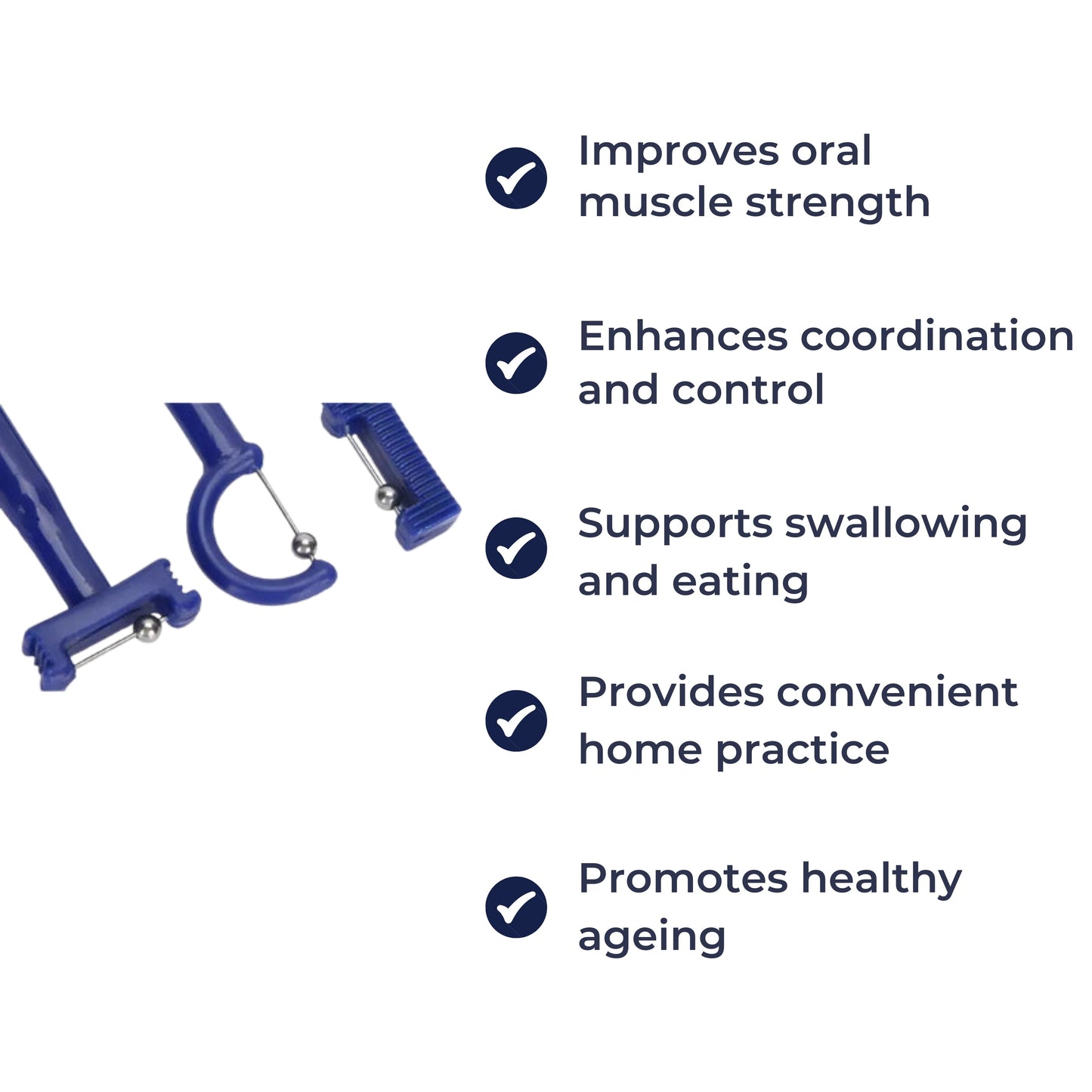 3-Piece Tongue Strengthener – Ergonomic Grip – Boosts Speech & Swallowing Skills