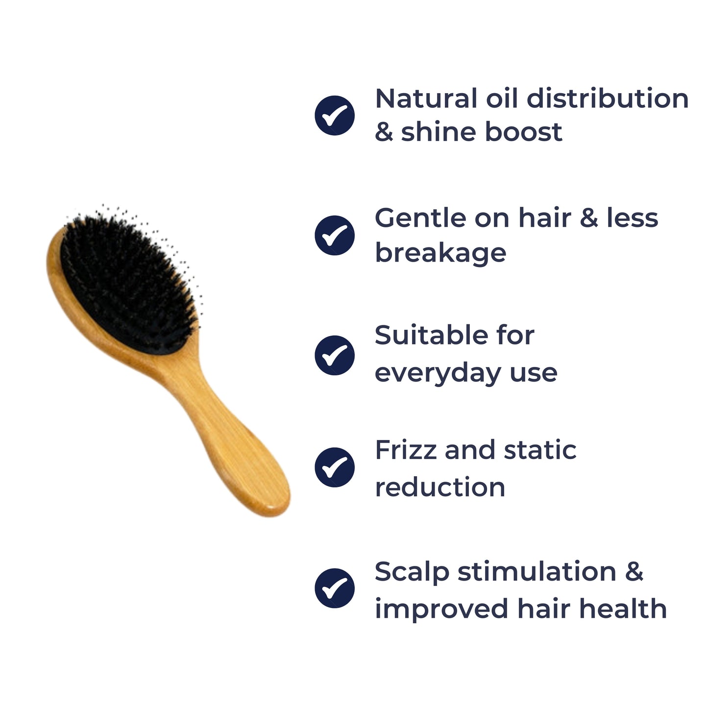 Natural Dual-Bristle Scalp Massager for Anti-Frizz and Healthy Hair