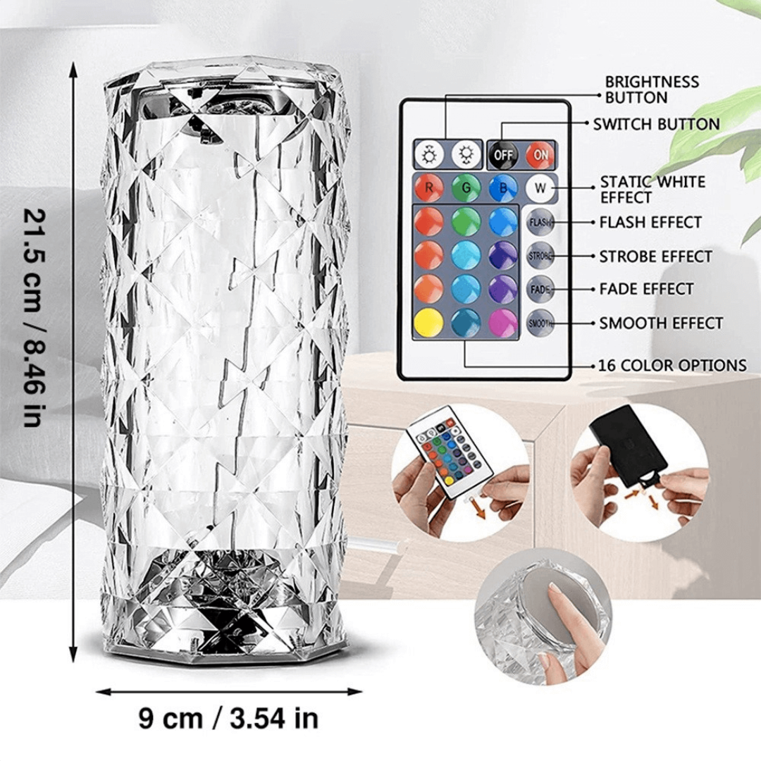 Elegant Acrylic Gem Table Lamp with Remote Control