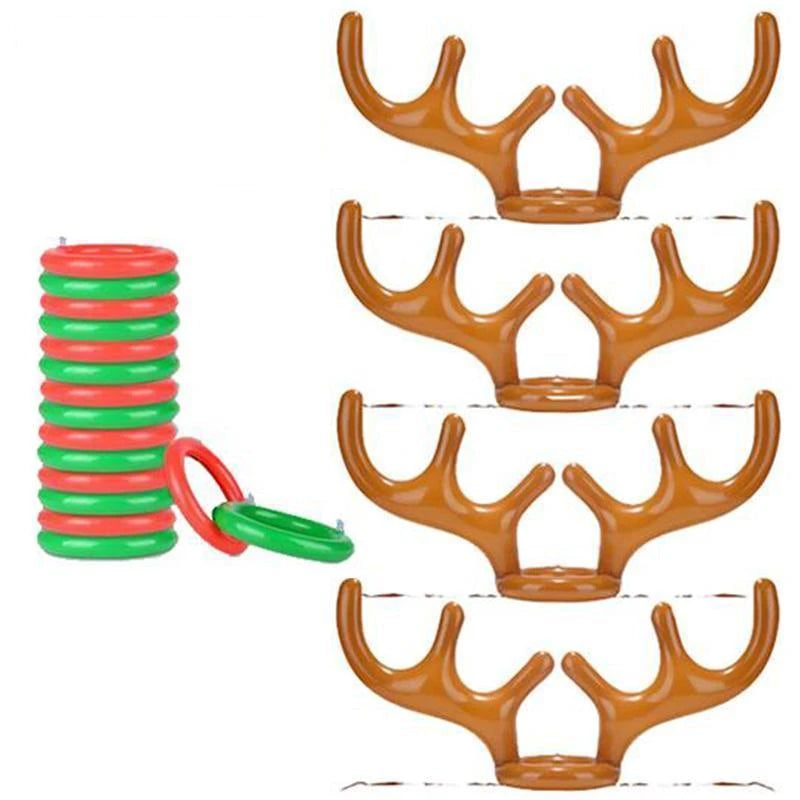 Inflatable Reindeer Ring Toss Game for Holiday Fun