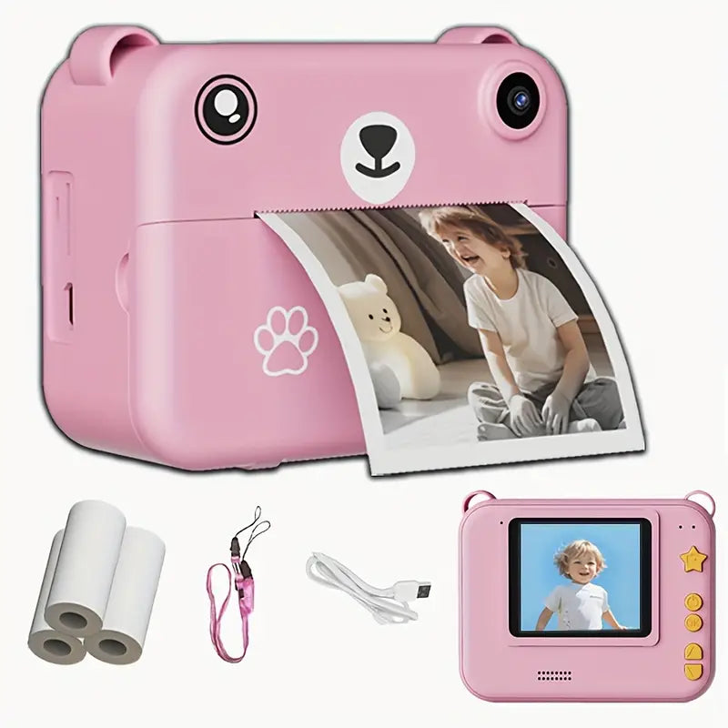 Compact Instant Camera for Kids - 1080P HD, Photo & Video, Includes Print Paper & USB Charger