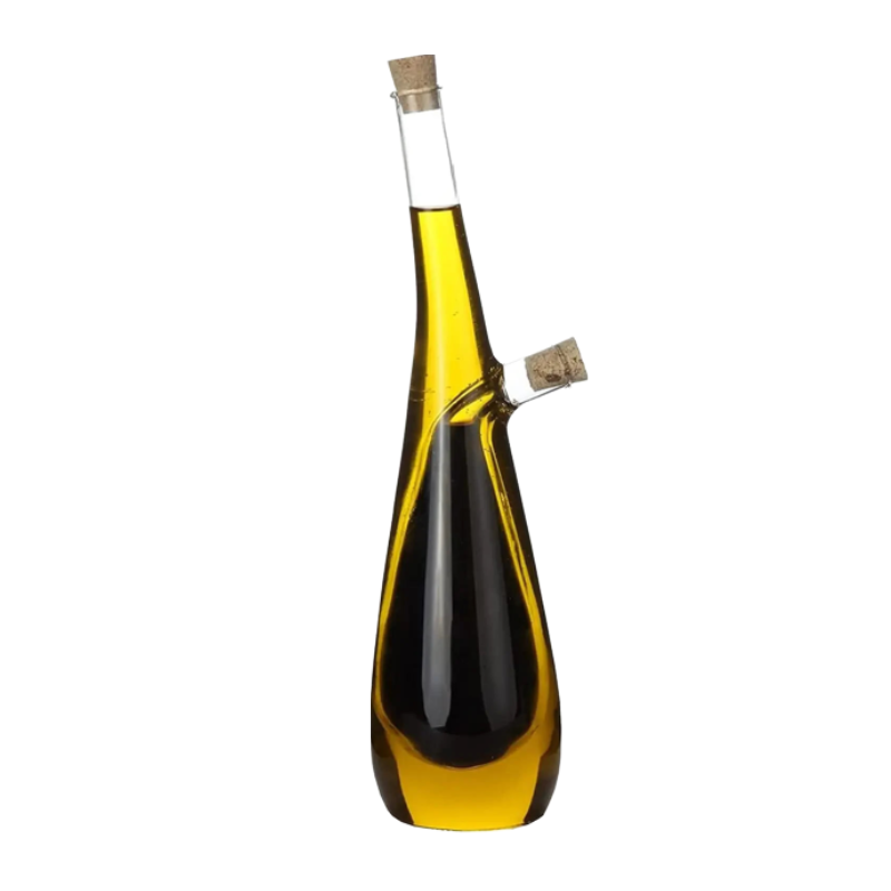 Dual Chamber Glass Oil Dispenser with Precision Pour Spouts