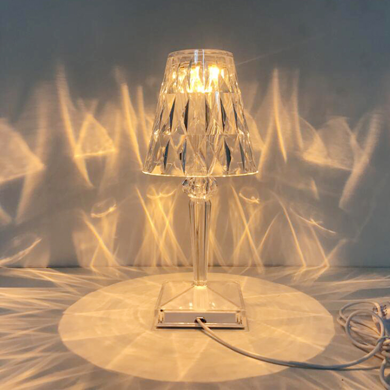 Elegant Touch Sensor Table Lamp with USB – CrystalGlow Design