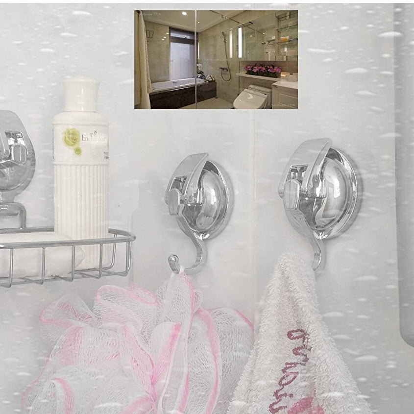 2-Pack Heavy-Duty Suction Cup Hooks for Vacuum Use