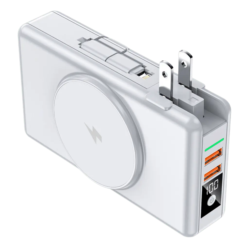 5-in-1 Power Bank with 15,000mAh Capacity and Fast Charging
