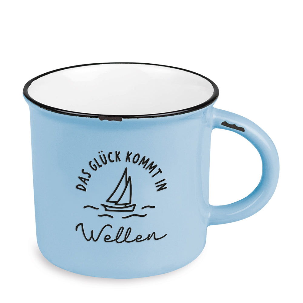Vintage Cup - Happiness Waves Design