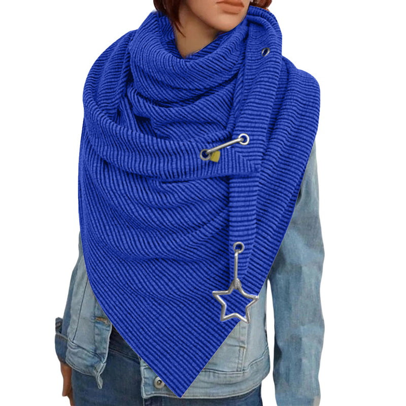 Button Scarf - Versatile Retro Women's Shawl