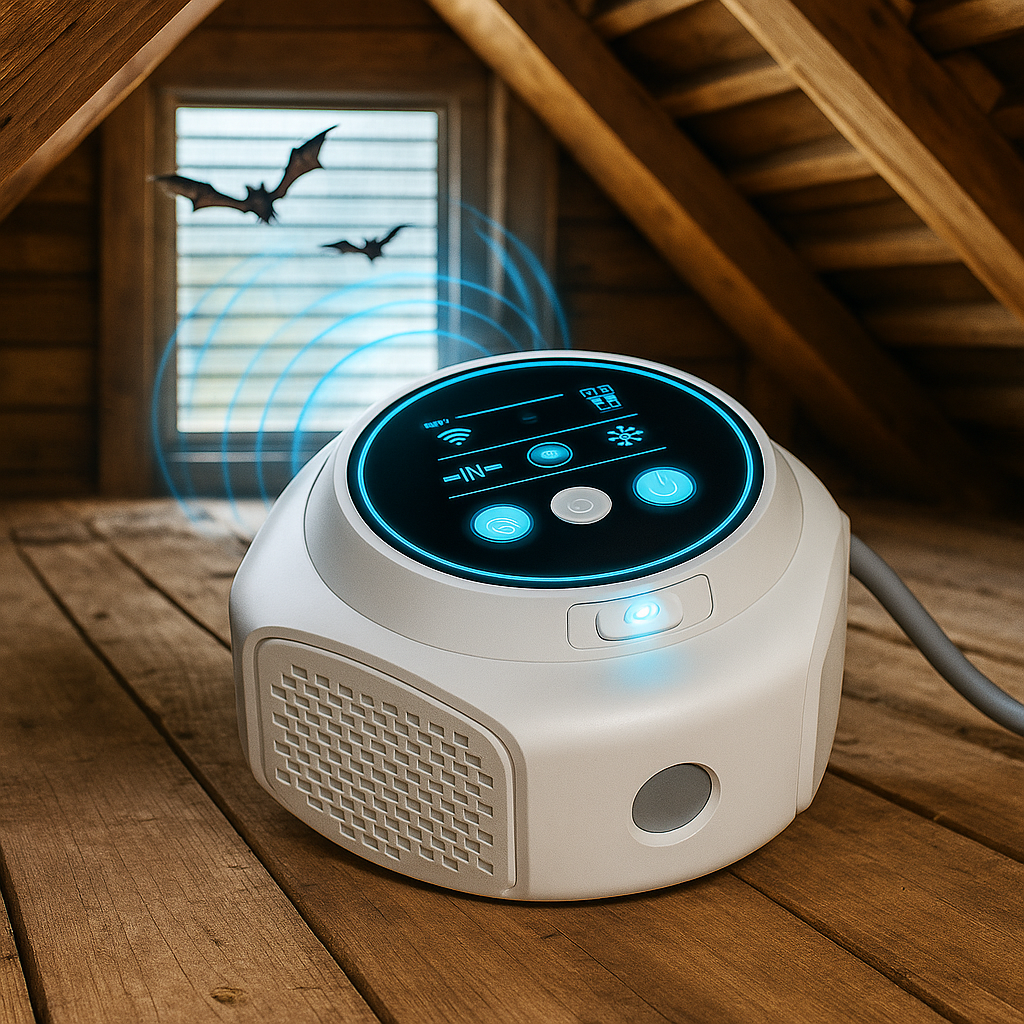 Ultrasonic Bat Deterrent Device - 360° Coverage for Attics, Garages, Roofs
