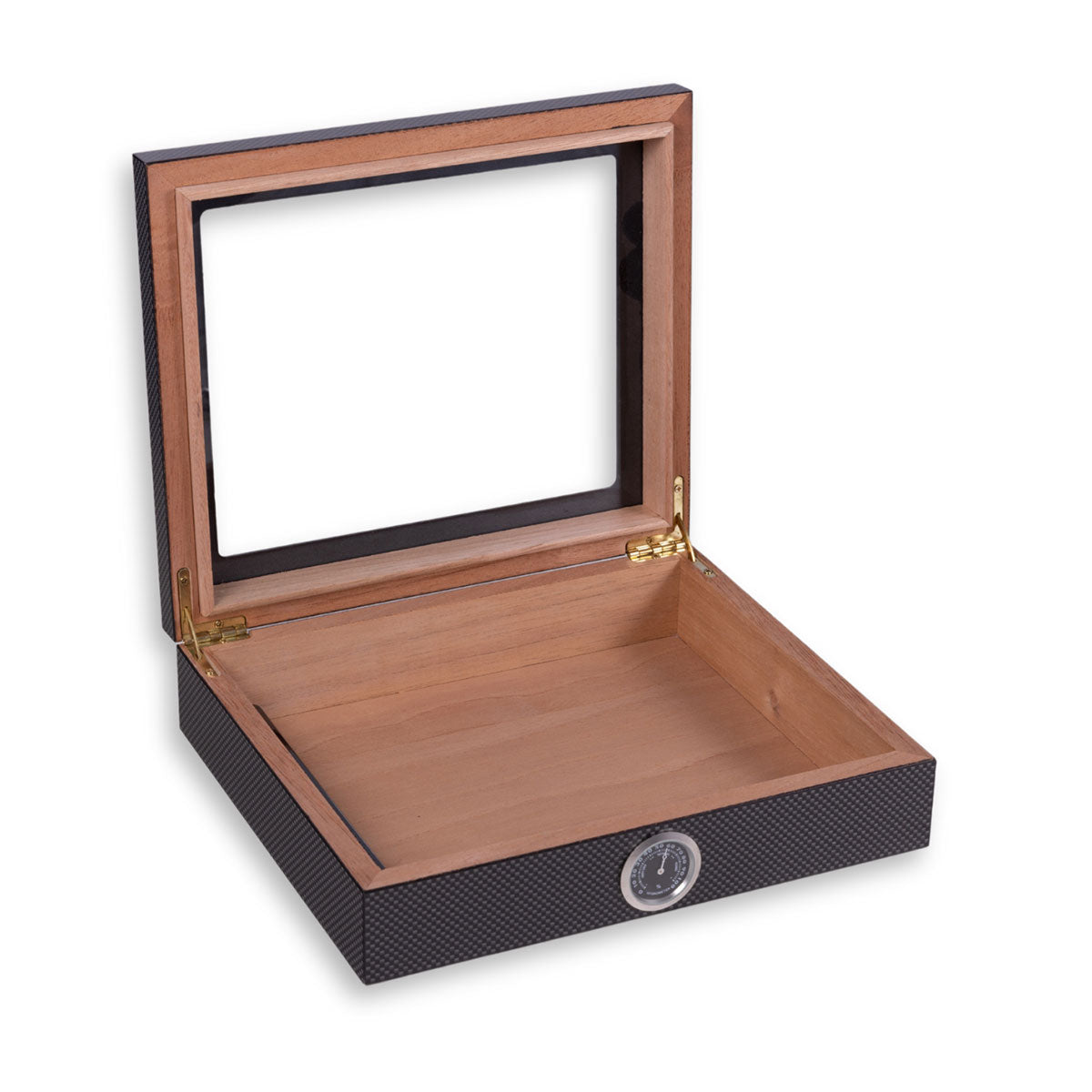 Elegant Cigar Display Case with Humidity Monitor