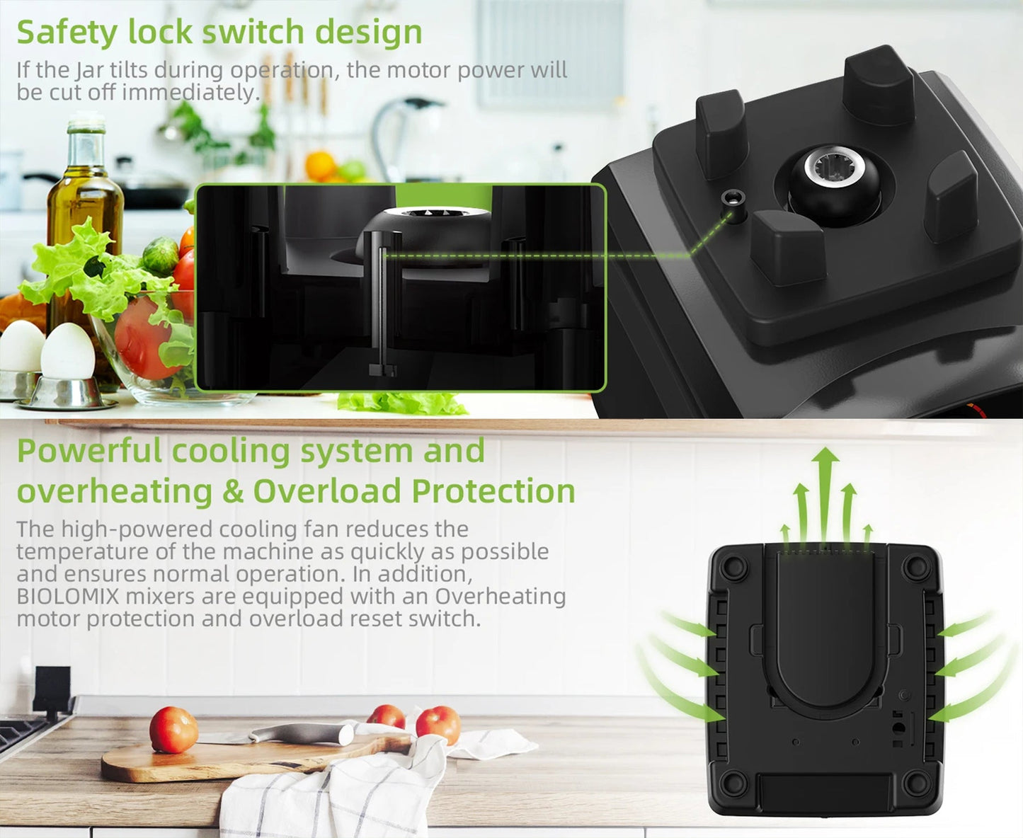 High-Power 2200W Blender with 2L Jar, 6-Blade Design, Timer, Ice Crusher