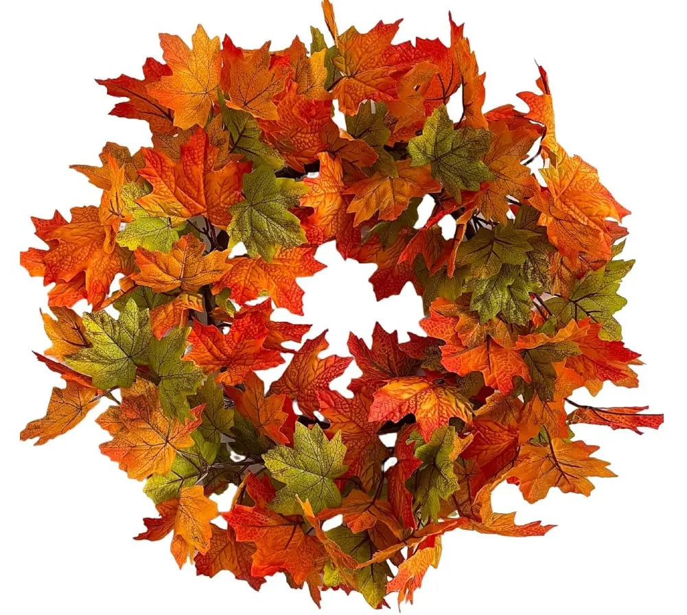 Handcrafted Autumn Wreath for Halloween – Door Decoration with Pumpkins and Eucalyptus