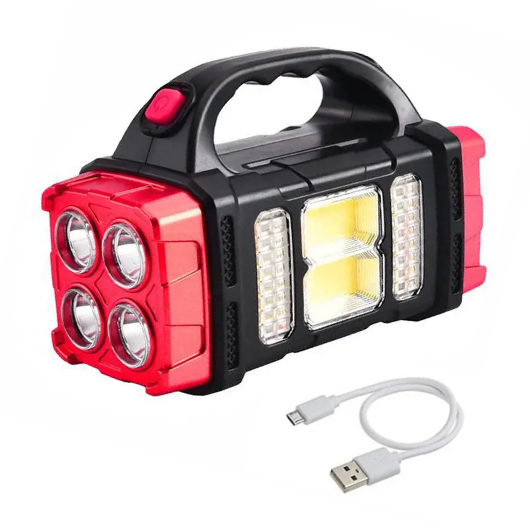 4-in-1 Flashlight – Solar Power Bank for Outdoor Survival