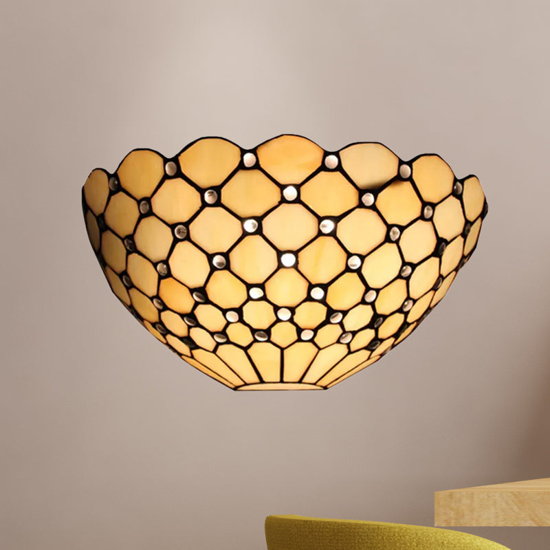 Tiffany Stained Glass Shade Wall Sconce for Indoor Living Room Lighting