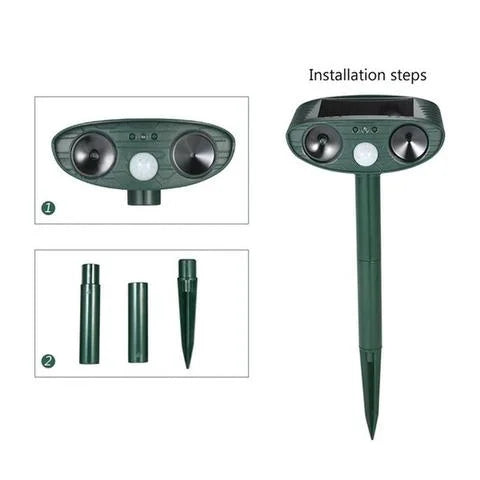Solar Ultrasonic Deer Repeller - Effective Garden & Yard Deterrent in 48 Hours