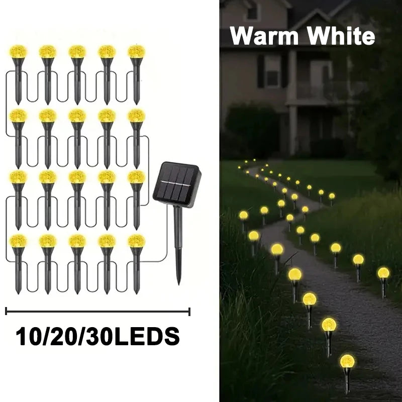 30 LED Solar String Lights | 8 Lighting Modes | Warm White or Multicolor | Perfect for Garden & Pathways